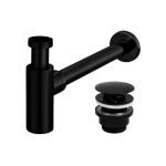 Sifoon REA Klik-klak kattega valamutele, universaalne, must matt