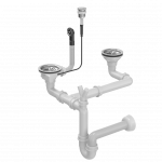 Sifoon Quadron AVAMISVAJUTUSEGA 3 1/2", 13G14GR6-P2A-BS, 2 kambrit, roostevaba teras, ruumis&auml;&auml;stlik, &uuml;mar nupp, harjatud teras