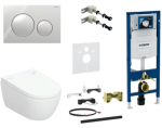 Peidetud raam, seinale riputatav WC, loputusnuppude komplekt Geberit AquaClean Alba Premium, 111.300.00.5+111.815.00.1+115.882.KH.1+146.350.01.1+116.098.00.6