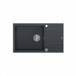 Sisseehitatud valamu Quadron EVAN 136 XL, HCQE58650U8_BS_P2O, must teemant