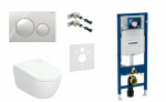 Peidetud raam, seinale riputatav WC, loputusnuppude komplekt Geberit AquaClean Alba Comfort, 111.300.00.5+111.815.00.1+115.882.KH.1+146.350.01.1