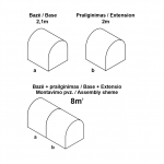 Kasvuhoone juurdeehitus KLASIKA SLIM, ilma esi- ja tagaosata, 2m, 4 mm kate, 200200SP4