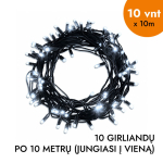 V&auml;li- ja sisevalgustuse valguskett (k&uuml;lmvalged LED-pirnid) 100 m PROLED must
