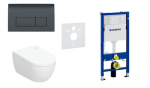 Peidetud raam, seinale riputatav WC, loputusnuppude komplekt Geberit AquaClean Alba Basic, 458.103.00.1+115.119.DW.1+146.350.01.1