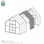 Kasvuhoone KLASIKA BERNARD 1 meetri pikendus, 6 mm kate