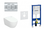 Peidetud raam, seinale riputatav WC, loputusnuppude komplekt Geberit AquaClean Alba Basic, 458.103.00.1+115.107.21.1+146.350.01.1