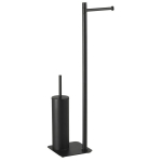 Seisev WC-hari tualettpaberi hoidjaga GEDY, ARTU 1132, must matt