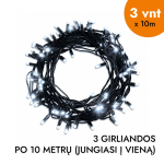 V&auml;lis- ja sisetingimustesse sobiv valguskett (k&uuml;lmvalged LED-pirnid) 30 m PROLED must