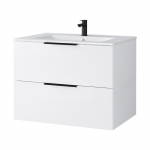 Vannitoa kapp kraanikausiga Riva SA 700-6, Valge matt, k&auml;epidemed mustad mattv&auml;rvid