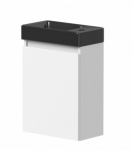 Alumine kapp ustega KAMĖ MINI BU/40x22-L/D02-MN, vasakpoolne, 40 cm + must kraanikauss MN400220B