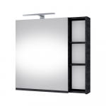 Seinakapp peegliga, LED-valgustiga kroom Riva SV 70-6, Woodflow Ash