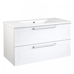 Alumine kapp sahtlitega, kraanikauss, k&auml;epidemed, valge l&auml;ikiv Serena Retro, 101 cm, 131137114