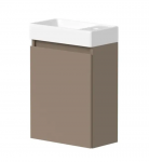 Alumine kapp ustega KAMĖ MINI BU/40x22-L/D15-MN, vasakpoolne, 40 cm + valge kraanikauss MN400220W