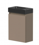 Alumine kapp ustega KAMĖ MINI BU/40x22-L/D15-MN, vasakpoolne, 40 cm + must kraanikauss MN400220B