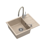 Graniitvalamu Quadron Pure Flexi STQ5844BE_3323503BE painduva segisti ja dosaatoriga, liivakarva