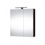 Peegliga vannitoakapp RIVA SV60C-2 Black / Gold Craft Oak