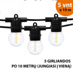 V&auml;litingimustesse m&otilde;eldud valguskett (LED-pirnid) 50 m Glow must