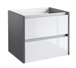 Aluskapp sahtlitega Kame City 60x45cm, l&auml;ikiv antratsiit / l&auml;ikiv valge