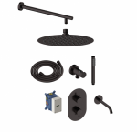 Varjatud termostaadiga du&scaron;is&uuml;steem koos tilaga vannidele Sanycces TE3000+T13011+BRP00140BM+ROC001BM+TEL001BM+FLE010+BNCA001+ST