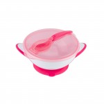 BabyOno taldrik iminapaga + lusikas alates 6+ kuust, roosa, 1063/03