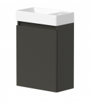 Alumine kapp ustega KAMĖ MINI BU/40x22-L/D22-MN, vasakpoolne, 40 cm + valge kraanikauss MN400220W