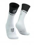 Tennisesokid Compressport Mid Compression v2.0 1P - Must, Valge