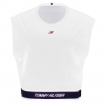 Naiste tennisetopp Tommy Hilfiger Relaxed Tape C-NK Tank - Valge