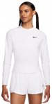 Naiste T-s&auml;rgid (pikkade k&auml;istega) Nike Court Advantage Dri-Fit 1/4-Zip Tennis Mid Layer - Valge