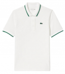 Naiste polos&auml;rk Lacoste Pique Polo Shirt With Contrast Striped Collar - Valge