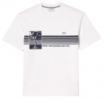 Meeste T-s&auml;rk Lacoste French Made Tennis Print Heavy T-Shirt - Valge