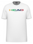 Poiste T-s&auml;rk Head Junior Off Court Rainbow T-Shirt - Valge
