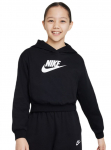 T&uuml;drukute džemper Nike Sportswear Club Fleece Crop Hoodie - Must