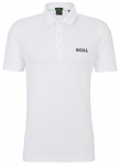 Meeste tennisepolo BOSS Paddytech Degrad&eacute;-Jacquard Polo Shirt - Valge