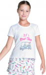 T&uuml;drukute T-s&auml;rk Lucky in Love Girls Let's Par Short Sleeve - Valge