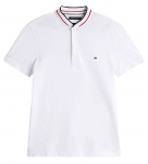 Meeste tennisepolo Tommy Hilfiger Mao Tipped Slim - Valge