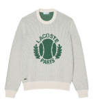 Meeste dressipluus Lacoste Heritage Jacquard Motif Cotton Sweater - Beež