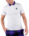 Meeste tennisepolo Hydrogen Tartan Zipped Tech Polo - Valge