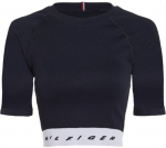 Naiste T-s&auml;rk Tommy Hilfiger Slim Seamless Cropped SS Tee - Sinine