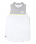 Naiste tennisetopp Lacoste Contrast Stretch Cotton Sport Tank - Valge