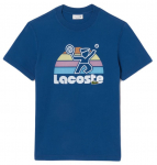 Meeste T-s&auml;rk Lacoste Washed Effect Tennis Print T-Shirt - Sinine