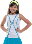 T&uuml;drukute T-s&auml;rk Lucky in Love Square Are You? Tie Back Tank Girls - T&uuml;rkiissinine