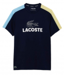 Meeste T-s&auml;rk Lacoste Ultra-Dry Printed Colour-Block Tennis T-Shirt - Sinine