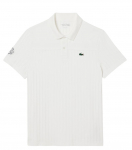 Meeste tennisepolo Lacoste Ultra Dry Badge Accent Tennis Heritage - Valge