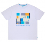 Meeste T-s&auml;rk Australian Open Tennis Grid - Valge