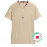 Meeste tennisepolo Wilson Players Seamless Zip Henley 2.0 - Beež