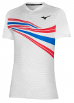 Meeste tennisepolo Mizuno AW22 Shadow Polo - Valge