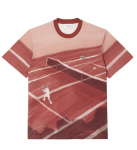 Meeste T-s&auml;rk Lacoste Classic Fit Tennis Print - Pruun