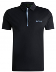 Meeste tennisepolo BOSS Paddy Shirt In Quick-Dry Ribbed Fabric - Sinine