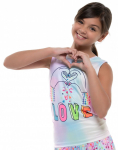 T&uuml;drukute T-s&auml;rk Lucky in Love Novelty Print Animoji Love Tie Back Tank Girls - Mitmev&auml;rviline