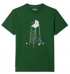 Meeste T-s&auml;rk Lacoste Tennis Heritage Print - Roheline
